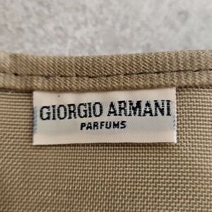 Vintage 90's Giorgio Armani Beige Canvas Travel Toiletry Bag Never Used